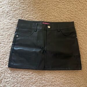 Edikted Black Faux Leather Mini Skirt